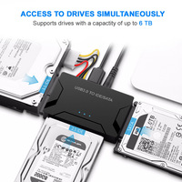 Easy Drive Transfer SSD Disco duro externo 3 en 1 Juego de cables de 1m USB 3,0 a SATA/IDE Convertidor de recuperación de datos ultra multifunción