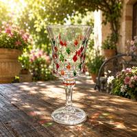 Gobelet à vin léger en verre Liuli fait main, motif diamant coloré vintage de luxe, sans plomb, pour Noël et mariage
