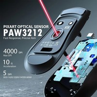 X5RGB Mouse Gaming nirkabel, Mouse Gaming nirkabel dengan 3 mode BT/2.4Ghz/USB-C, baterai isi ulang, Mouse RGB untuk PC Tablet Desktop