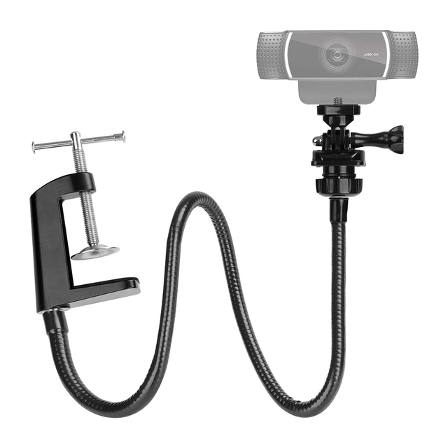 15.7 Inch Flexible Gooseneck Stand with Desk Mount Clamp Webcam Action & Card Camera Friendly Live Streaming Equipment