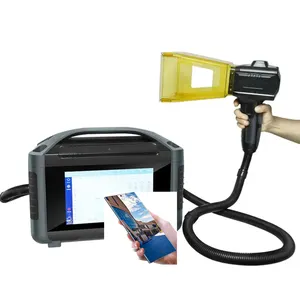 Mini portable hand held li-battery laser marking machine with mobile phone