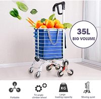 Caddies pliables pour épicerie chariot à main Portable d'escalade d'escalier avec panier chariot à linge utilitaire avec 8 roues