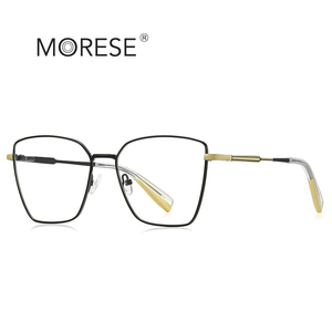 MORESE 3051 Grandes lunettes carrées à la mode pour femmes, <span class=keywords><strong>monture</strong></span> colorée avec finition métallisée - Product Image 6