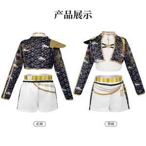 Dimensional Clothing Rumi Kpop Demon Hunter Kids Cosplay Outfit <b>Sequin</b> <b>Jacket</b> Shorts Stage Performance Set - Product Image 5