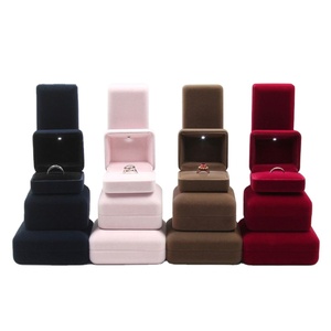 WEIMEI Velvet Jewelry <b>Box</b> <b>LED</b> <b>Light</b> Ring Necklace Bracelet Storage Customizable - Product Image 1
