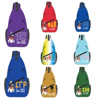 Bolsa de Mensajero Unisex con Diseño de Letras Griegas Personalizada para la Asociación de Hermanas, Bolsa de Pecho para Viajes al Aire Libre, Promoción al por Mayor