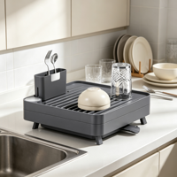 Égouttoir à vaisselle pliable en acier inoxydable WIREKING, à poser sur l'évier, gain de place, pour comptoir de cuisine