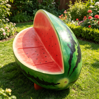 Banc géant en FRP en forme de demi-melone Y124, résistant aux intempéries, pour jardin, aménagement paysager et mobilier de repos commercial