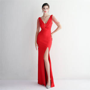 19631-S #<span class=keywords><strong>2022</strong></span> New Craft Nail Bead Nuevo estilo Buttock Fit Sexy Vestido de noche Prom Party Vestido de dama de honor - Product Image 4