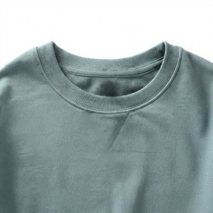 เสื้อสเวตเชิ้ตคอกลมสีเขียวเซจสำหรับผู้ชาย แบบวินเทจ ตะเข็บวี ผ้าลูปแบ็ค 100% คอตตอน ทรงพูลโอเวอร์ รับสกรีนโลโก้ ขายส่ง เสื้อผ้าทรงดรอปโชว์เดอร์ - Product Image 4