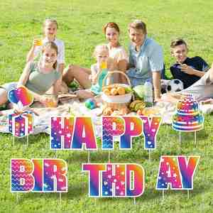 <b>Custom</b> Printed Anti-Fade Yard Sign with Stake Durable Waterproof Outdoor Decor for Birthday Party Lawn Garden Celebration - Product Image 2