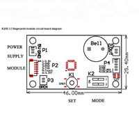 Contrôle d'accès par empreinte digitale K200-3.3+R502-AW, carte de contrôle d'accès par empreinte digitale + module d'empreinte digitale R502-AW, anneau circulaire LED, contrôle d'accès