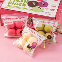 Jouet anti-stress en forme de boulette de viande mignonne, petite taille, pour enfants, aliment simulé, vente en gros pour supermarchés
