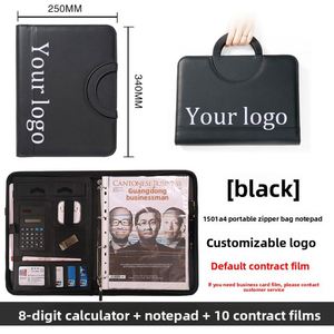 Luxury Custom Multifunction A4 <b>File</b> <b>Folder</b> Business Office Supplies Pu Leather Zipper Document Holder <b>Organizer</b> - Product Image 3
