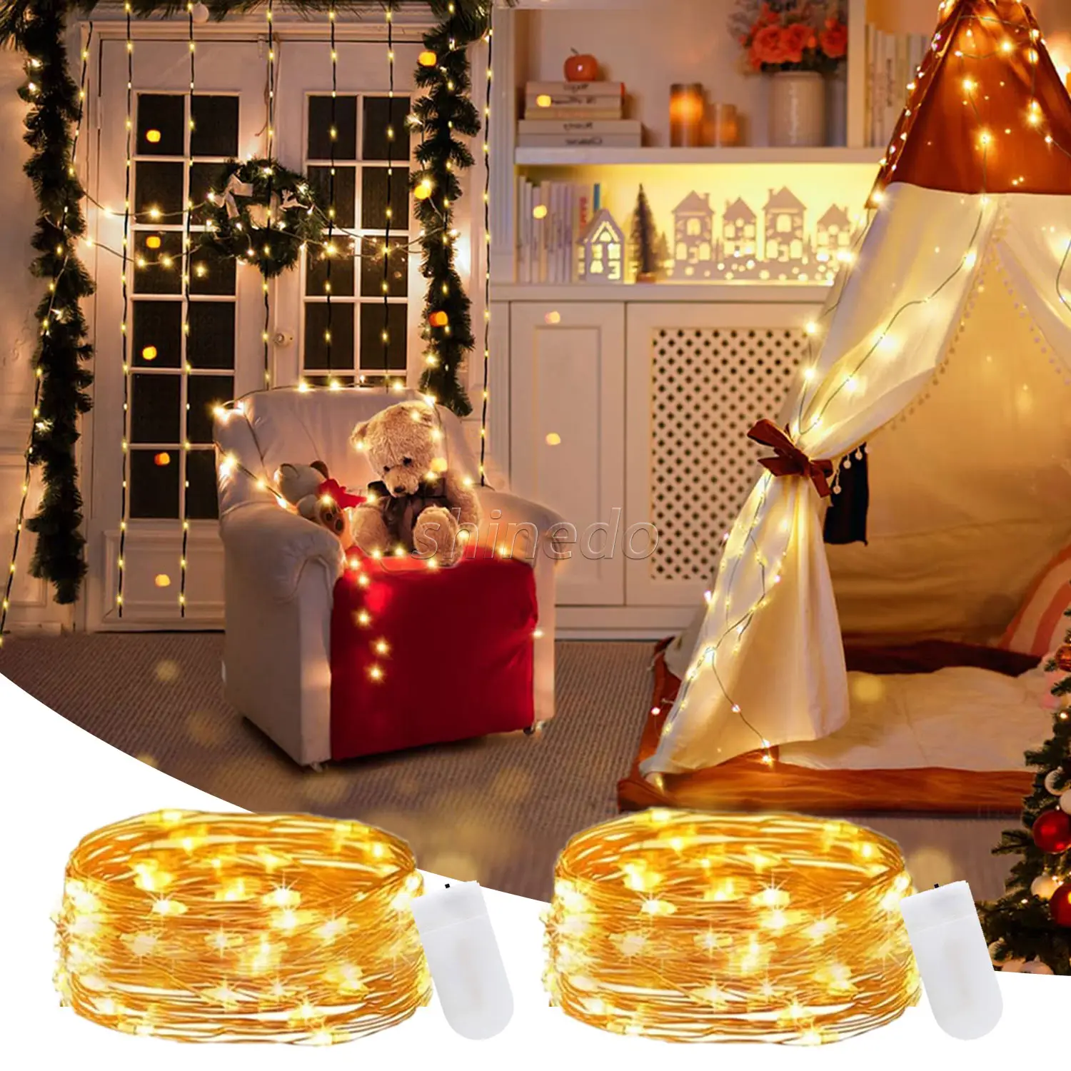 Copper Wire LED String Fairy Lights Garland Holiday Home Decor Lighting Indoor wedding decoration Christmas lights