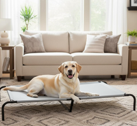 Lit carré pour chien sur mesure, respirant, en maille, rafraîchissant, écologique, durable, imperméable, surélevé, amovible et lavable