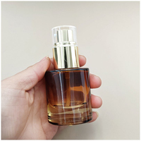 Abnehmbare Airless-Pump flasche 50 ml benutzer definierte silberne Airless-Pump flasche Glasflasche 30ml Airless-Pump Bernstein für die Hautpflege
