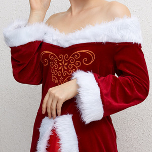 Ensemble de costumes de Noël pour couple, Père Noël et Mère Noël en velours pour adultes, pour les fêtes et les spectacles - Product Image 4