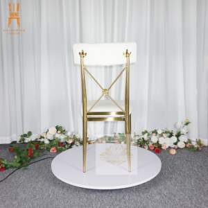 Chaise de banquet <span class=keywords><strong>en</strong></span> acier inoxydable Royal Event, dossier interchangeable, pour mariage - Product Image 6