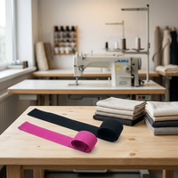 Ruban élastique en polyester côtelé sur mesure pour sacs de vêtements et bandes de poignet