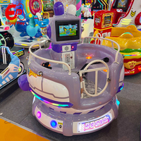 Manège rotatif à 360 degrés en fibre de verre et métal, modèle Space Airship, avec support anglais/espagnol, en gros, à vendre