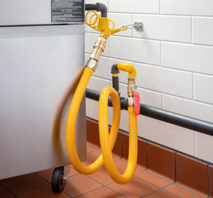 Válvula de <span class=keywords><strong>Bola</strong></span> de Gas de Latón y Cobre con Certificado CSA, Conector de Tubería de Gas para Cocina Comercial, Conexión con Manija Amarilla - Product Image 4