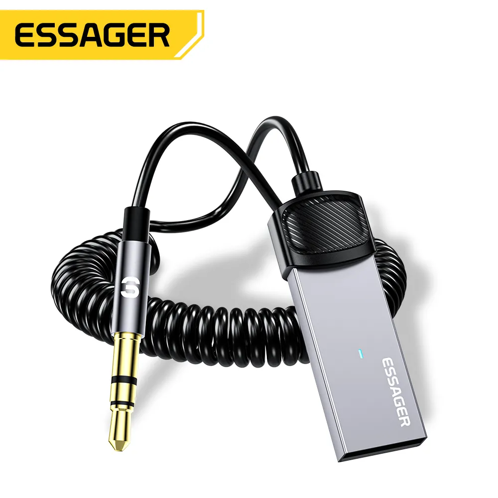 Essager 2022 Twill Aux BT Audio Receiver 3.5mm Audio Cable 3.5mm Aux Audio Converter 3.5mm Jack Transmission Receiver
