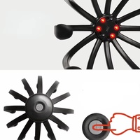 Masseur électrique du cuir chevelu, 3 modes, masseur de tête à 360 degrés, lumière rouge LED, vibration, sans fil, gratte-tête portable pour le stress