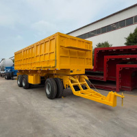 Semi-remorque en acier à benne latérale à 3 essieux de conception européenne Remorque plate-forme à benne basculante pour camion cargo