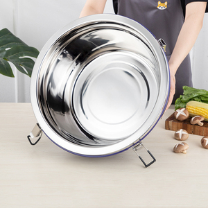 Thép Không Gỉ Cách Điện Xô Công Suất Lớn Hai Lớp Thực Phẩm Ấm Hơn Hộp Kim Loại Mát - Product Image 4