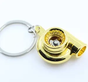 Spinning Turbo Keychain Hot Sale Automotive Car Part Keychain Turbine Turbocharger Sleeve Bearing Keychain Keyring