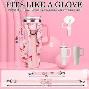 Bolsa Portabotellas de Agua Personalizada con Bolsillo para Teléfono, Portabotellas de Neopreno con Correa para Vaso Stanley de 40 OZ - Product Image 2