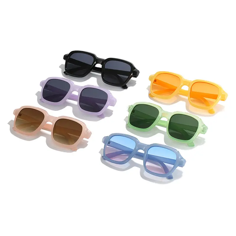ADE WU STY4488 Big Frame Square Shades Glasses Custom LOGO Jelly Color Sunglasses Wholesale Women Classic UV400 Eyewear