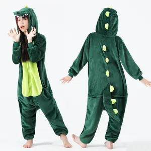 Onesie set tidur untuk anak cowok cewek, kostum cosplay Halloween hewan untuk anak-anak