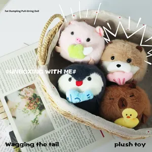 Angela <strong>Panda</strong> Pendant Plush Toy Doll Pull String Capybara <strong>Bag</strong> Charm Keychain Moving PP Cotton Unisex Wholesale - Product Image 3