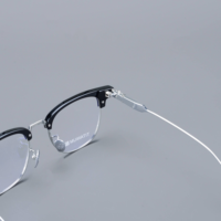 Lunettes unisexes demi-cerclées ovales en titane doré, légères et durables, sans monture, verres de prescription, correction optique pour adultes