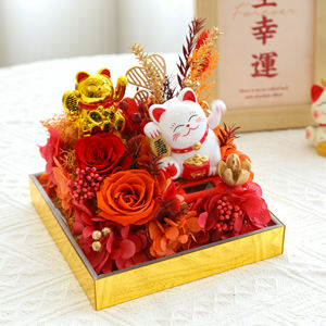 กล่องดอกไม้เซรามิกรู<span class=keywords><strong>ป</strong></span>แมวน่ารักแบบกำหนดเองได้สำหรับขายส่ง เหมาะเ<span class=keywords><strong>ป</strong></span>็นของขวัญปีใหม่ พร้อมดอกกุหลาบคงสภาพในกล่องอะคริลิค - Product Image 5