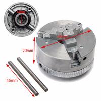 Mandrin de perçage miniature à 3 mors en alliage de zinc, mandrin indépendant à trou traversant, accessoire de serrage pour pince de fraisage de tour CNC