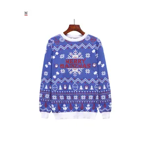 高品質のクルーネック長袖ユニセックス醜いジャンパーアパレルマンクリスマスセーター