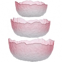 Ensemble de saladiers en verre et plastique enduit de rose Waxberry, design minimaliste et écologique pour mariage