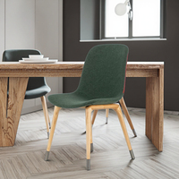 Chaise de salle à manger en tissu confortable avec chaise de cantine à pieds en bois de frêne chaise de loisirs