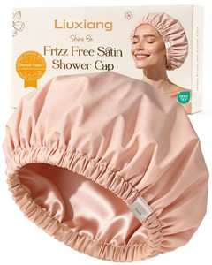 <span class=keywords><strong>Bonnet</strong></span> <span class=keywords><strong>de</strong></span> Douche <span class=keywords><strong>de</strong></span> Luxe en Satin <span class=keywords><strong>pour</strong></span> Femme, Réutilisable, Imperméable, Anti-Frisottis et Grand <span class=keywords><strong>Bonnet</strong></span> <span class=keywords><strong>de</strong></span> <span class=keywords><strong>Bain</strong></span> avec Bande Élastique - Product Image 1