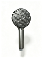 Pommeau de douche à main 3 fonctions, grand panneau, gris anthracite, en ABS, pour salle de bain, finition électrolytique