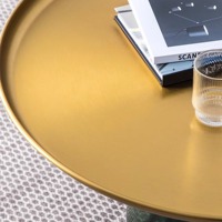 Nordique De Luxe Moderne Salontafel Couchtisch Marbre Top End Coffes Table Ensemble Canapé Côté Ronde En Verre Table Basse
