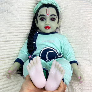 Poupée Reborn en Silicone Bébé Krishna, Murti <span class=keywords><strong>Bal</strong></span> Gopal en Silicone Solide pour Cadeau de Janmashtami, Poupée d'Art de Collection Ndia - Product Image 4