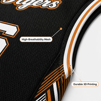 Ensemble de maillots personnalisés Elite noir et orange, impression 3D par sublimation professionnelle, vêtements d'équipe en mesh, OEM/ODM