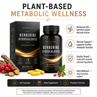 Berberine HCL 1000mg Marque Blanche avec Cannelle de Ceylan et Chrome pour le Soutien Métabolique, Capsules OEM ODM 60 unités, Vente en Gros
