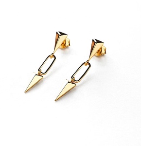 Moda buena venta al por mayor joyería fina 2024 18K chapado en oro plata esterlina 925 Irregular Spike Stud pendientes - Product Image 6