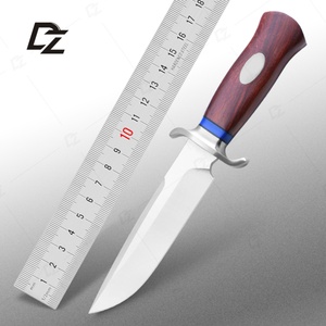 Couteau tactique de chasse professionnel de haute qualité personnalisable en acier inoxydable avec étui en cuir et bois pour la survie en plein air OEM - Product Image 6