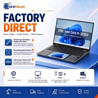 Portátil CoreNest de 15.6 Pulgadas con Pantalla Dual de 7 Pulgadas, Intel Core I5 Gen 12 1235U, Portátil Profesional para Negocios